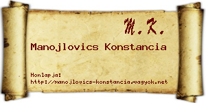 Manojlovics Konstancia névjegykártya